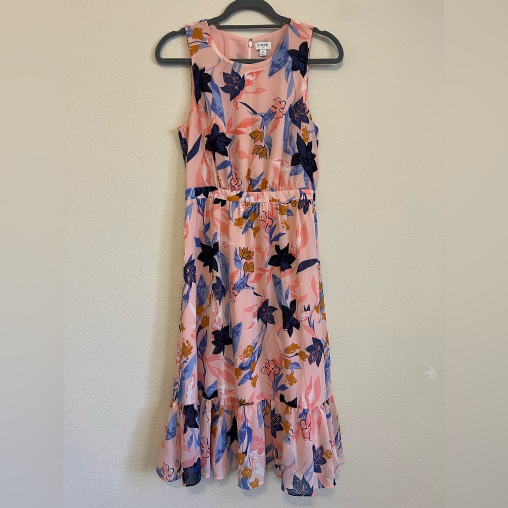 J. Crew Floral Sleeveless Midi Dress